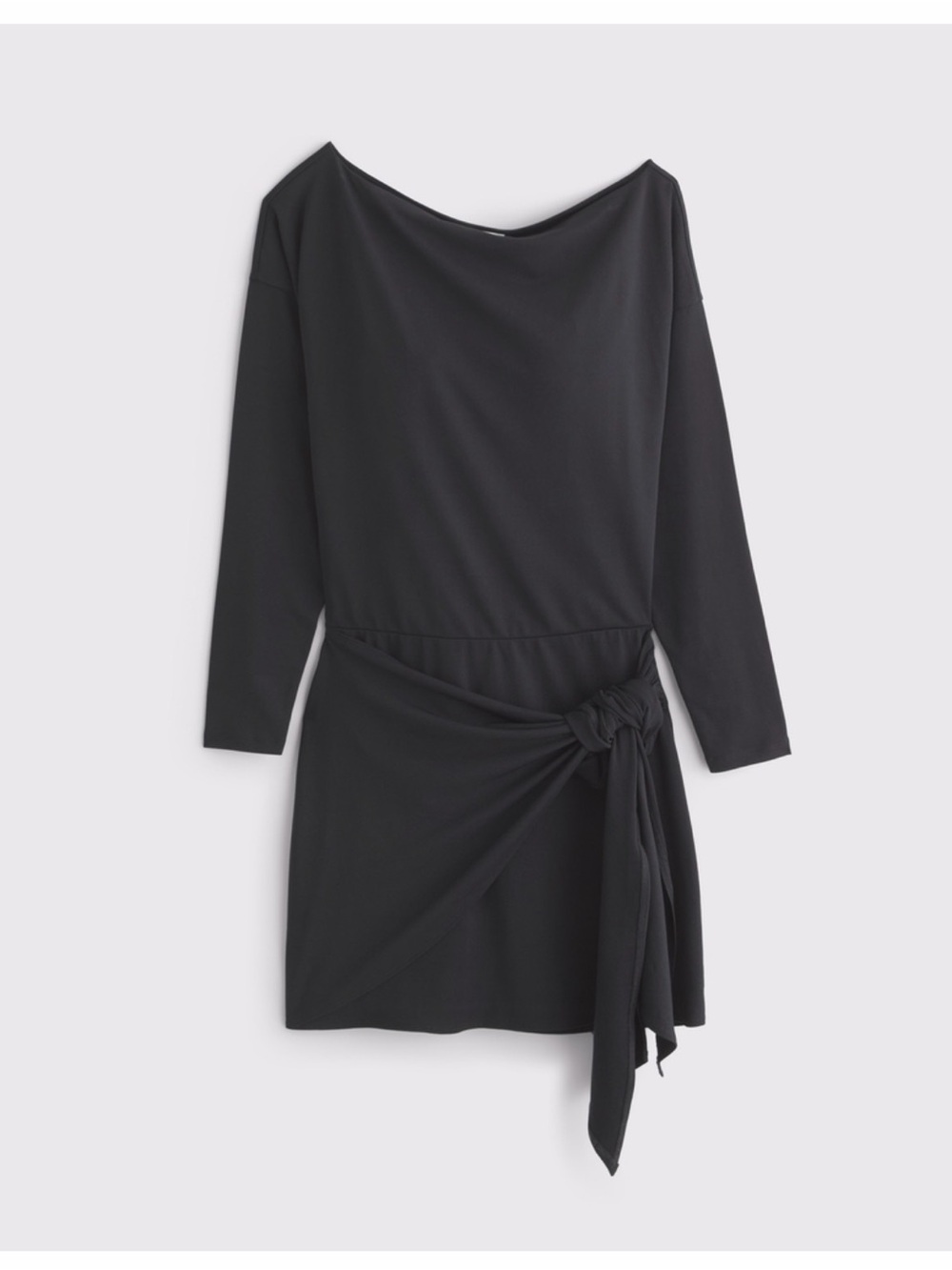 NWT Black Tie-Waist Long Sleeve Dress